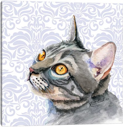 Daisy Canvas Art Print - Tabby Cat Art
