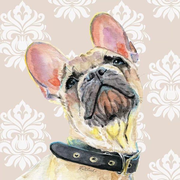 Damask: French Bulldog by Jennifer Redstreake