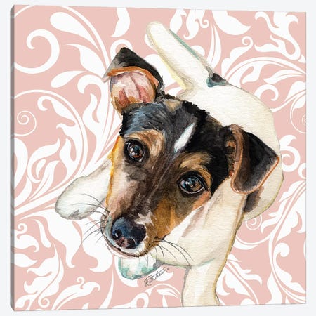 Jack Russell Terrier Canvas Print #JRE120} by Jennifer Redstreake Canvas Wall Art