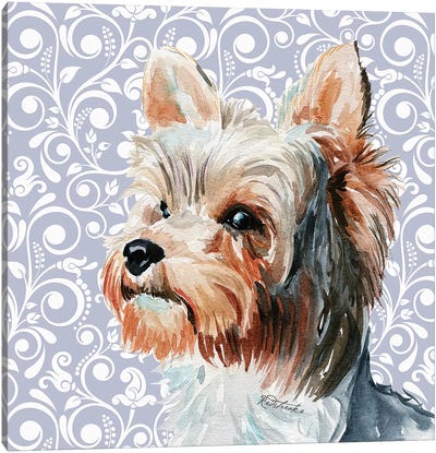 Yorkshire Terrier II Canvas Art Print - Scroll Patterns