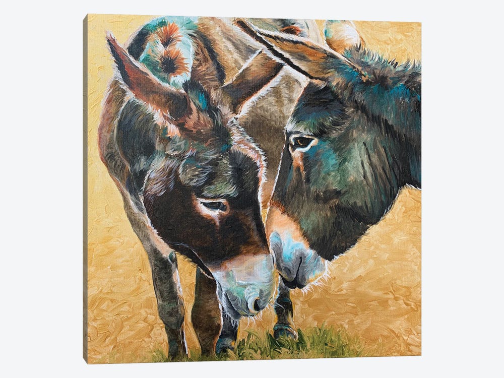 Donkey Friends by Jennifer Redstreake 1-piece Canvas Artwork