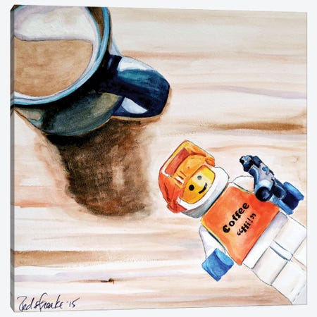 Coffee Hi Canvas Print #JRE13} by Jennifer Redstreake Canvas Wall Art