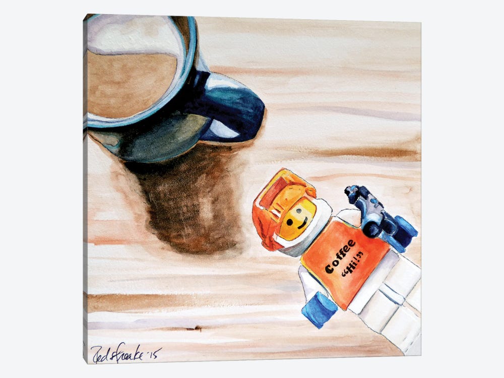 Coffee Hi by Jennifer Redstreake 1-piece Canvas Print