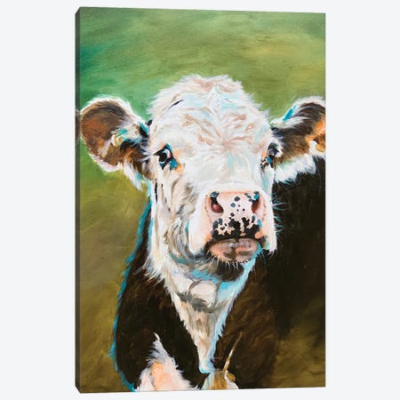 Cow Portrait Canvas Print #JRE140} by Jennifer Redstreake Canvas Art