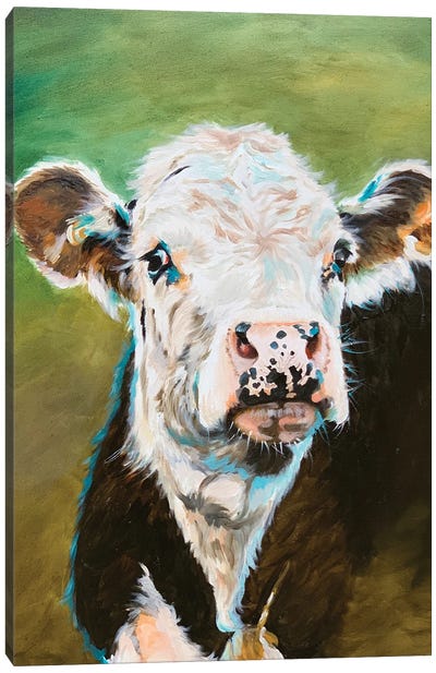 Cow Portrait Canvas Art Print - Jennifer Redstreake