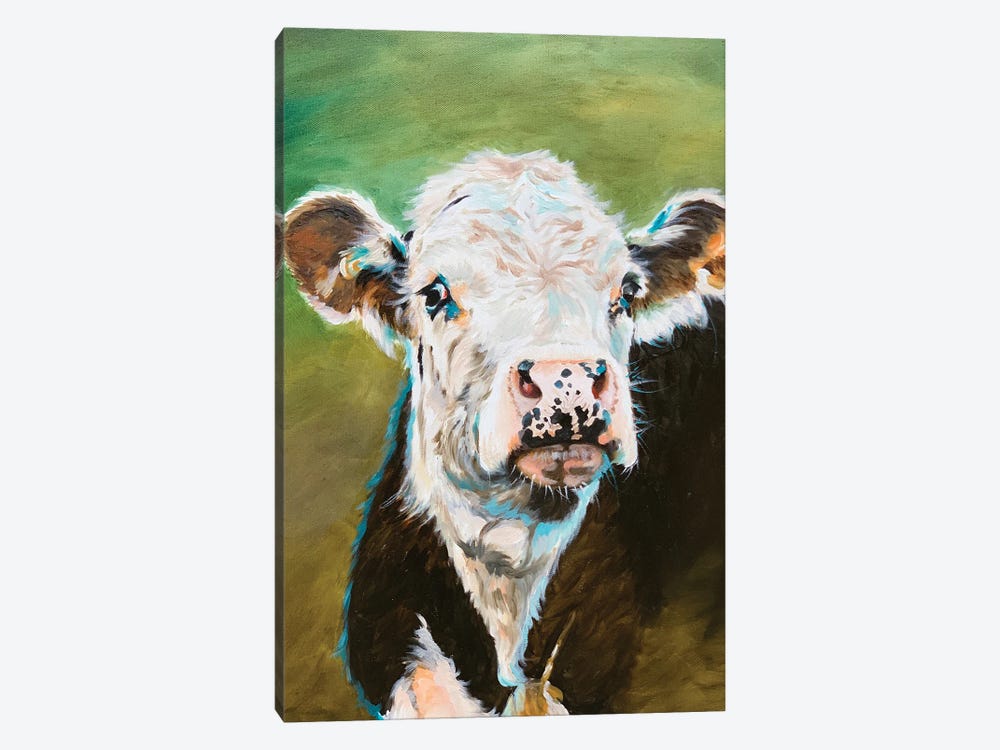 Cow Portrait by Jennifer Redstreake 1-piece Canvas Artwork