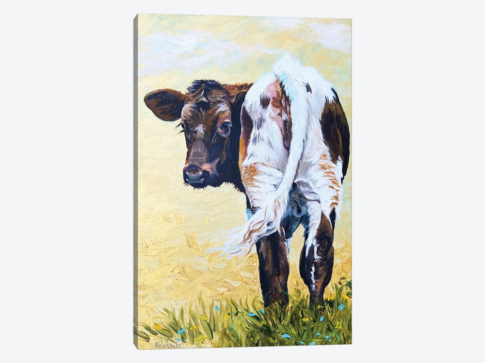 Calf On Gold by Jennifer Redstreake 1-piece Canvas Print