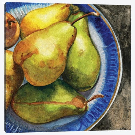 Parisian Pears Canvas Print #JRE143} by Jennifer Redstreake Canvas Wall Art