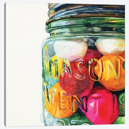 Jar Of Gumballs Canvas Print #JRE148} by Jennifer Redstreake Canvas Art