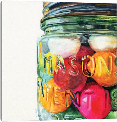 Jar Of Gumballs Canvas Art Print - Jennifer Redstreake