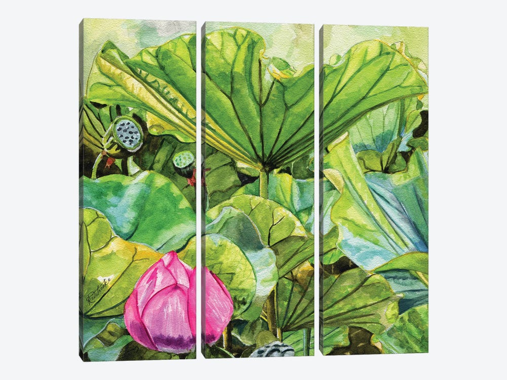 Japanese Lilies by Jennifer Redstreake 3-piece Canvas Art Print