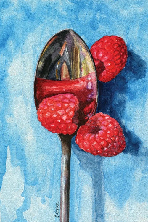 Spoon With Raspberries