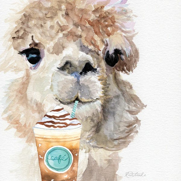 Llamas & Alpacas: Alpaca With Coffee I by Jennifer Redstreake