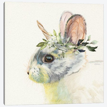 Mythical Woodland Bunny Canvas Print #JRE155} by Jennifer Redstreake Canvas Artwork