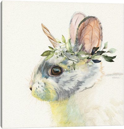 Mythical Woodland Bunny Canvas Art Print - Jennifer Redstreake