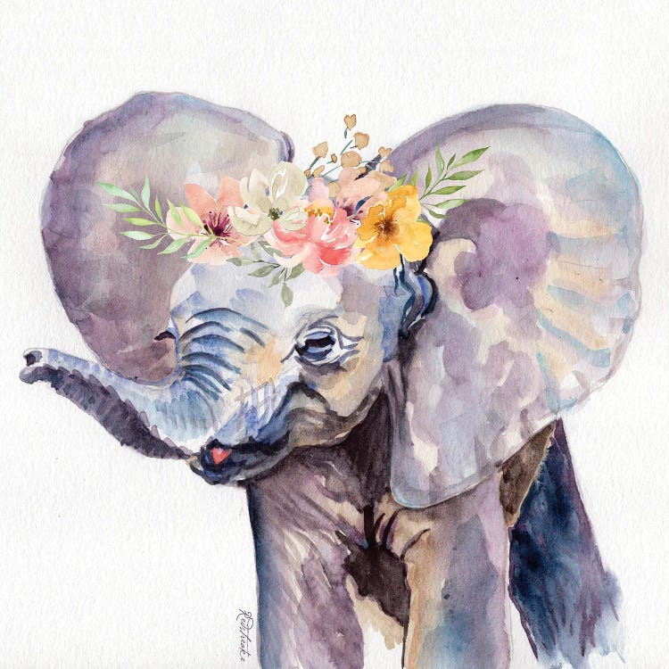 Elephant With Flowers