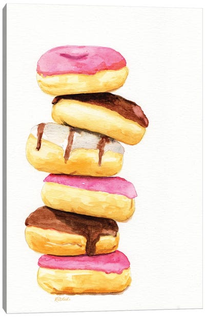 Donut Stack Canvas Art Print - Jennifer Redstreake
