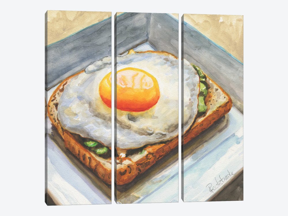 Egg On Toast by Jennifer Redstreake 3-piece Canvas Art Print