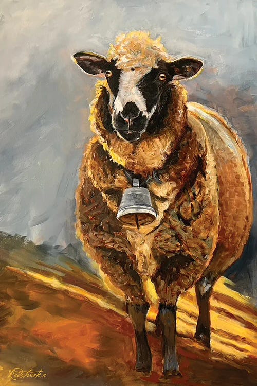 Sheep In Sunset by Jennifer Redstreake wall art
