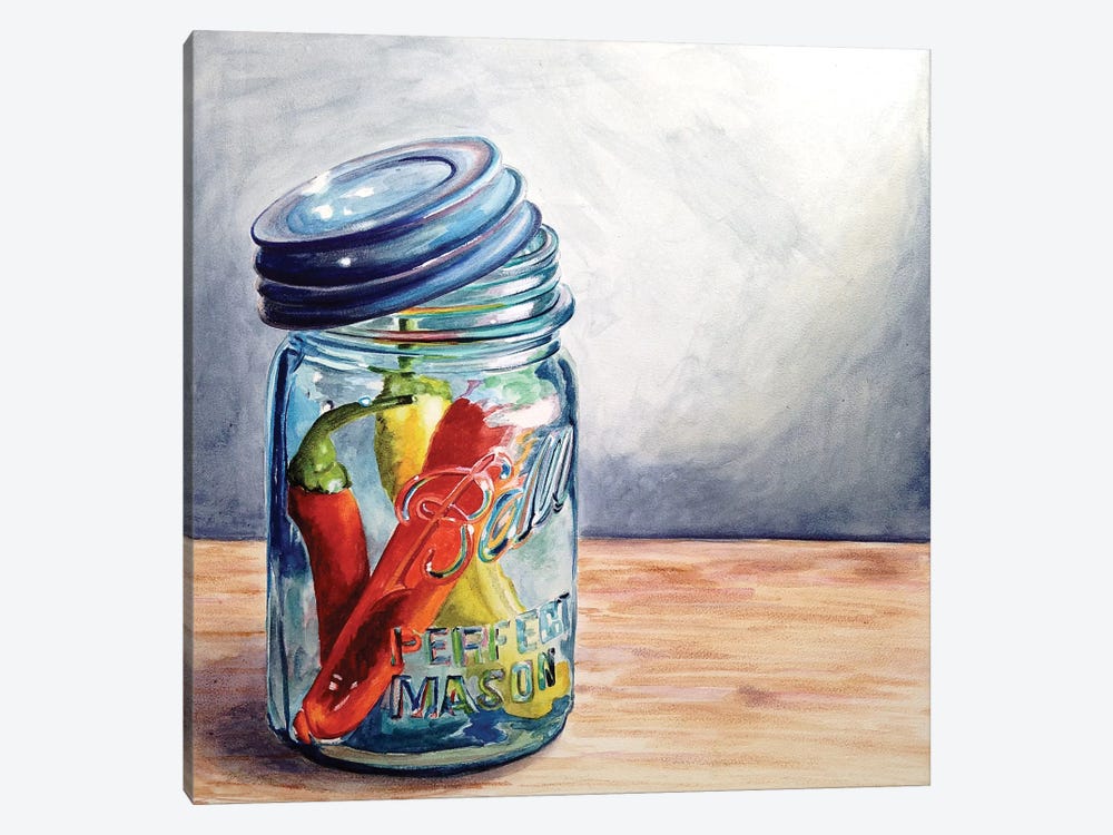 Having A Ball With Chilis I by Jennifer Redstreake 1-piece Canvas Art Print