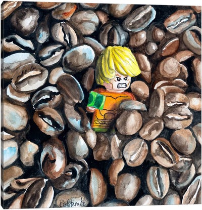 The Great Coffee Bean Escape Canvas Art Print - Coffee Art