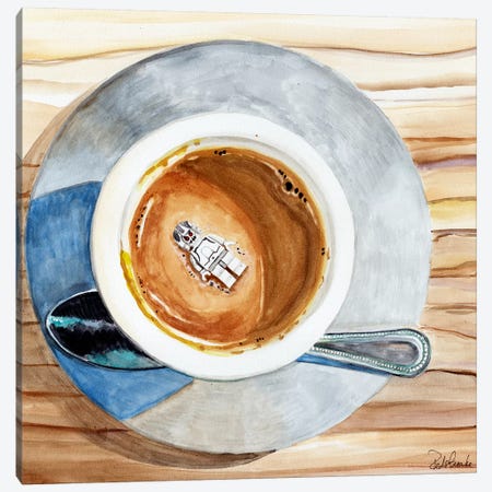 Happy Death By Coffee Canvas Print #JRE34} by Jennifer Redstreake Canvas Art Print