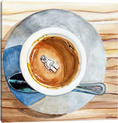 Happy Death By Coffee Canvas Art Print - Jennifer Redstreake