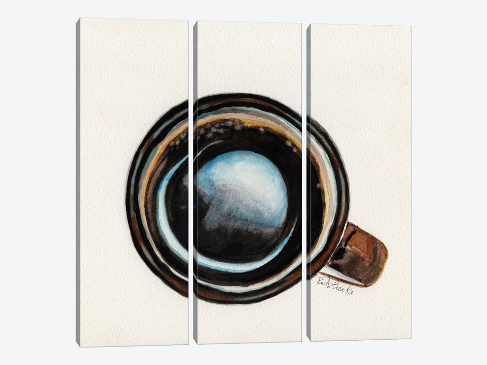 Brown Coffee Cup by Jennifer Redstreake 3-piece Canvas Print