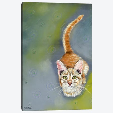 Cat Begging Canvas Print #JRE67} by Jennifer Redstreake Canvas Wall Art