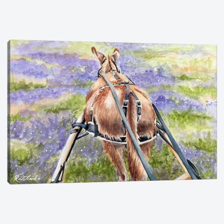 Donkey Lavender Canvas Print #JRE71} by Jennifer Redstreake Canvas Art
