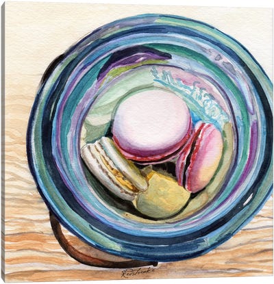 Macaron Ball Jar Canvas Art Print - Cookie Art