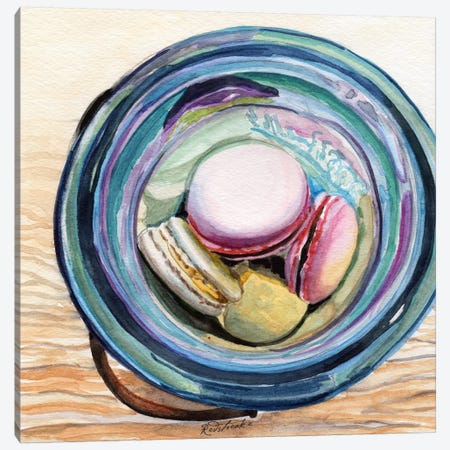 Macaron Ball Jar Canvas Print #JRE79} by Jennifer Redstreake Canvas Artwork