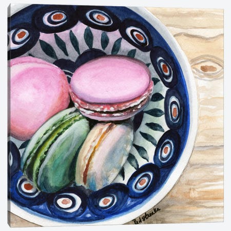 Macarons In A Bowl Canvas Print #JRE80} by Jennifer Redstreake Canvas Art Print