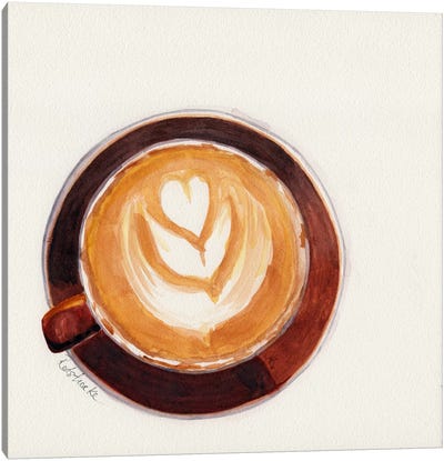Red Coffee Cup Canvas Art Print - Jennifer Redstreake