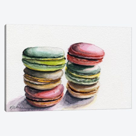 Six Macarons Stacked Canvas Print #JRE87} by Jennifer Redstreake Canvas Wall Art