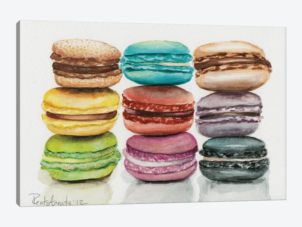 9 Macarons by Jennifer Redstreake 1-piece Canvas Print