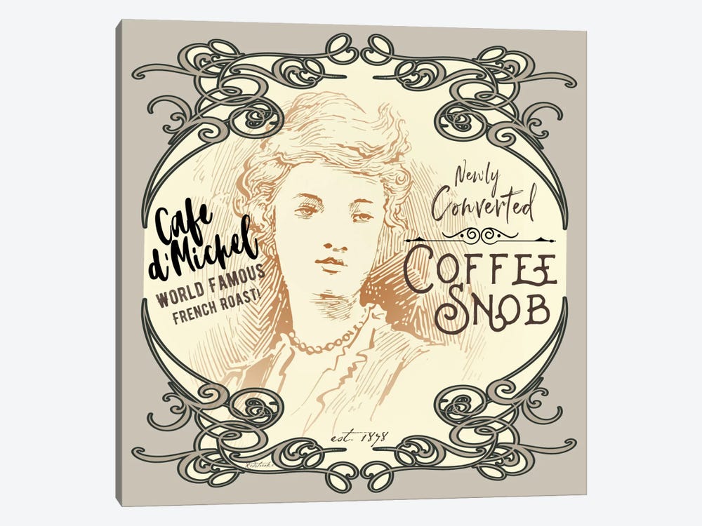 Vintage Collage: Coffee Snob by Jennifer Redstreake 1-piece Canvas Artwork