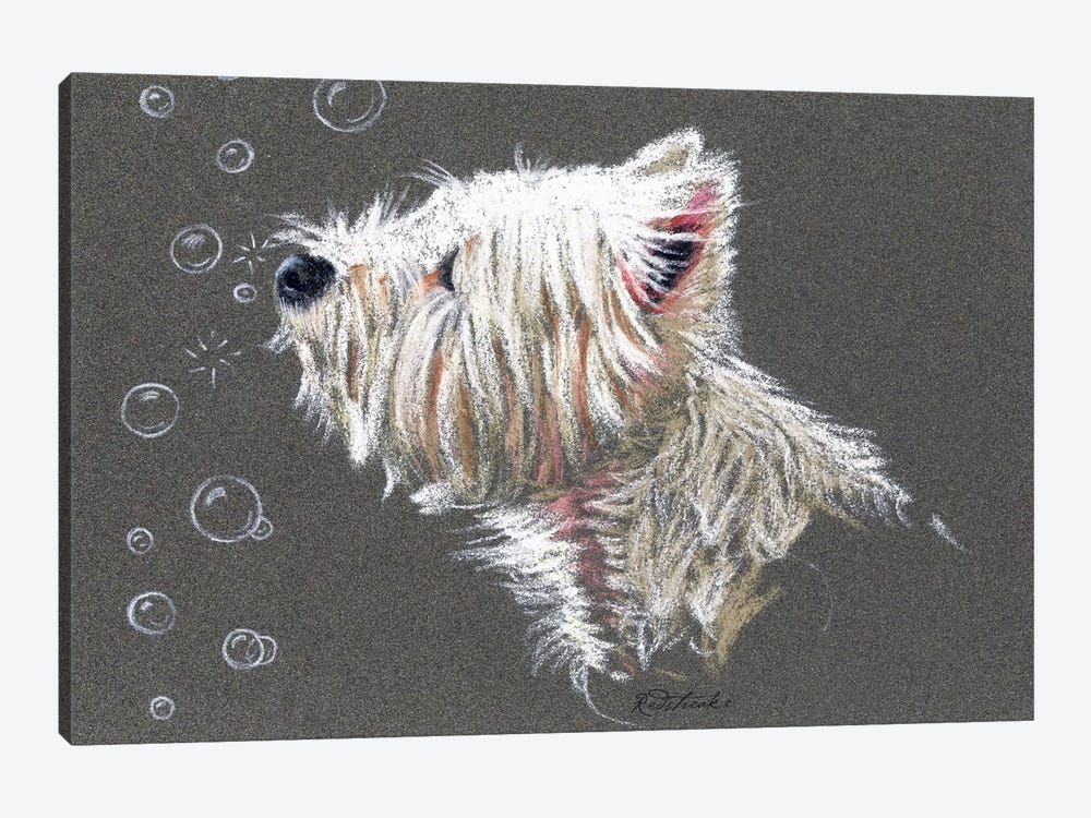 Westie Bubbles by Jennifer Redstreake 1-piece Art Print