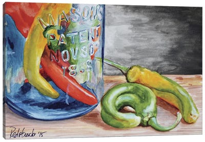 1858 Chili Peppers Canvas Art Print - Mi Cocina