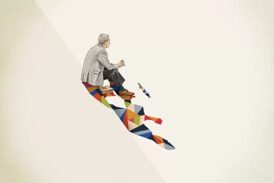 Walking Shadow Lunch by Jason Ratliff framed canvas print