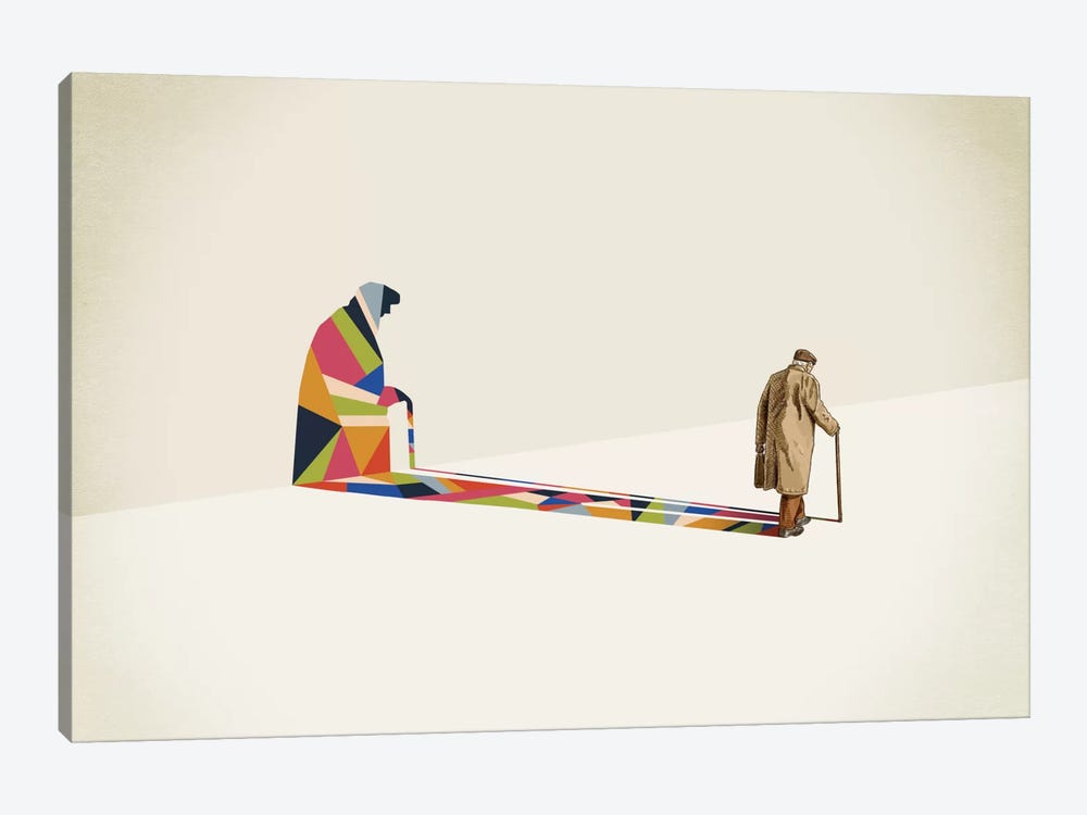 Walking Shadow Old Man by Jason Ratliff 1-piece Canvas Art Print