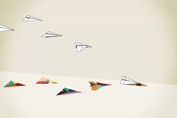 Walking Shadow Paper Planes by Jason Ratliff wall art