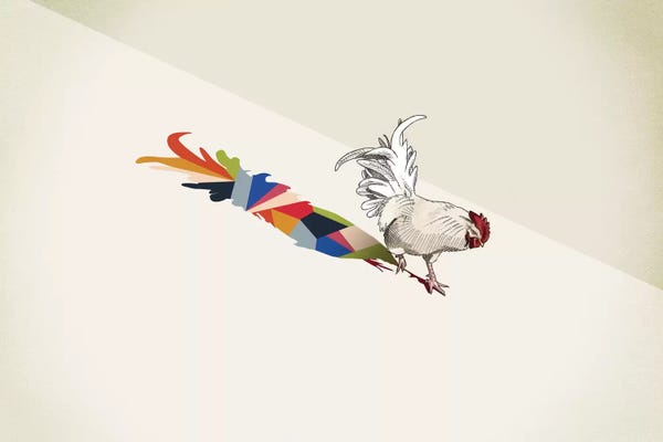 Chickens & Roosters: Walking Shadow Rooster by Jason Ratliff