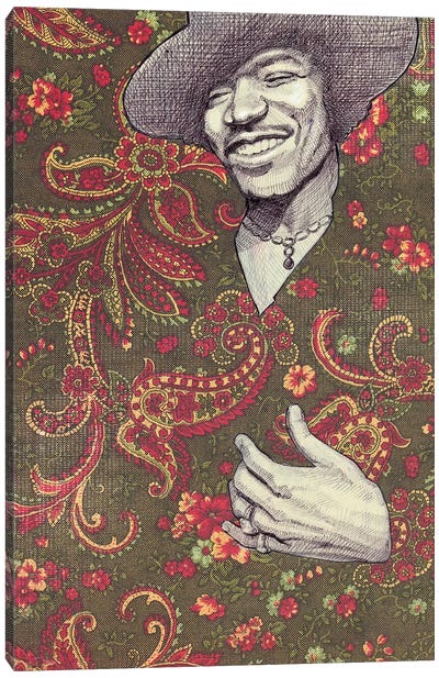 Hendrix Canvas Art Print - Musician Art