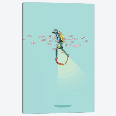 Float Under The Sea Canvas Print #JRF3} by Jason Ratliff Art Print
