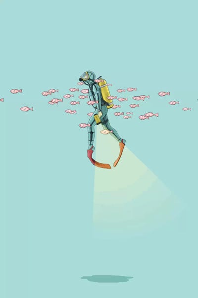 Kids Ocean Life Art: Float Under The Sea by Jason Ratliff