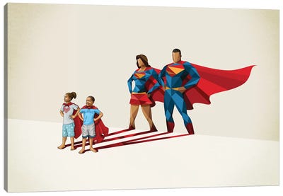 Family Traits Canvas Art Print - Justice League