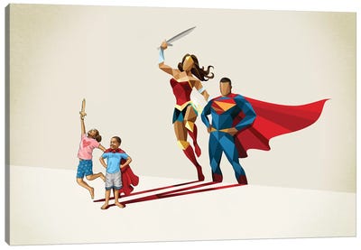 Little League Canvas Art Print - Superhero Art