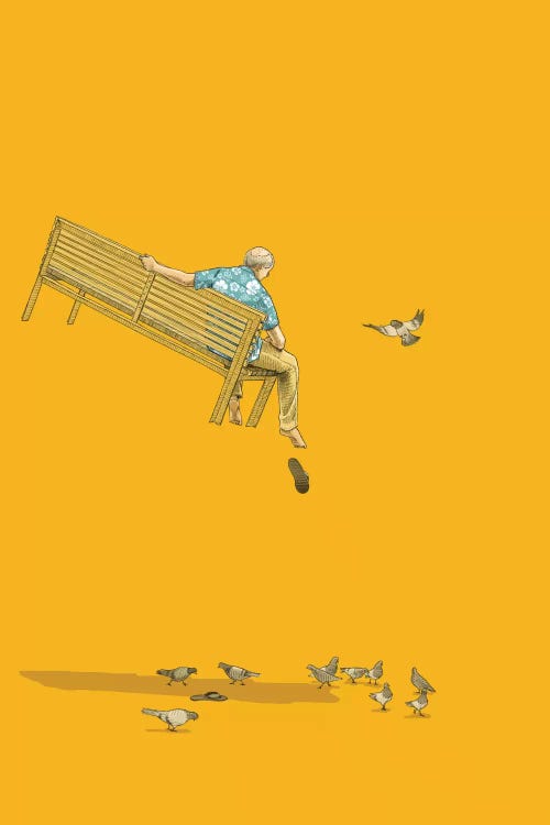 Float With The Pigeons by Jason Ratliff wall art