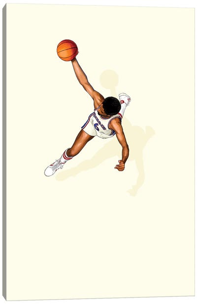 Frequent Fliers Dr J Canvas Art Print - Basketball Art